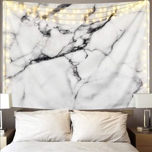 Black and White Marble Wall Hanging Tapestry